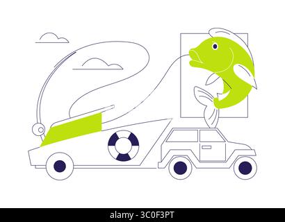 Transport eines Boots abstraktes Konzept Vektordarstellung. Stock Vektor