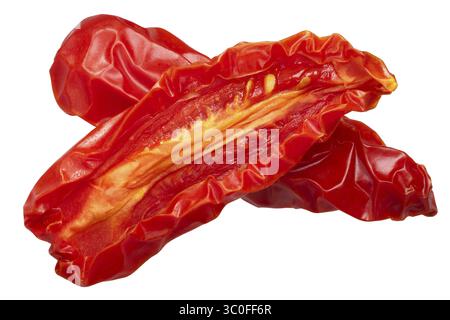 Getrockneten oder getrockneten San Marzano Tomaten halbiert, Ansicht von oben Stockfoto