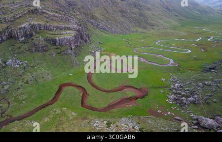 Landschaft im Aguas Tuertas Tal im Naturpark Western Täler. Region La Jacetania. Huesca. Aragonien. Spanien. Europa. Stockfoto