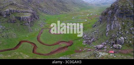 Landschaft im Aguas Tuertas Tal im Naturpark Western Täler. Region La Jacetania. Huesca. Aragonien. Spanien. Europa. Stockfoto