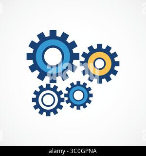 Symbol für Automatisierung – Farbsymbol für AI System Gear Process, Symbol, Logo-Abbildung. Vektorgrafiken für Präsentation und Sonstiges Stock Vektor