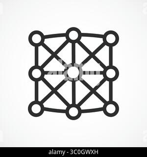 Symbol für Deep Learning-Ebenen in weißem Hintergrund – Umrisssymbol für Neural Architecture Technology, Vektorzeichen. Symbol, Logo-Abbildung. Vektorgrafiken f Stock Vektor