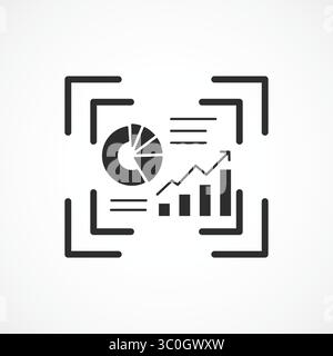 Darstellung des Symbols für die Datenvisualisierung mit weißem Hintergrund – Symbol für AI Infografik & Analytics Interface, Vektorillustration Stock Vektor