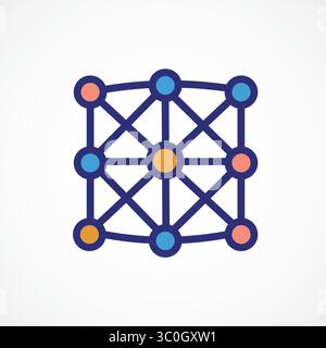 Deep Learning Layer-Symbol – Neural Architecture Technology, Vektorzeichen. Symbol, Logo-Abbildung. Vektorgrafiken für Präsentation und Sonstiges Stock Vektor