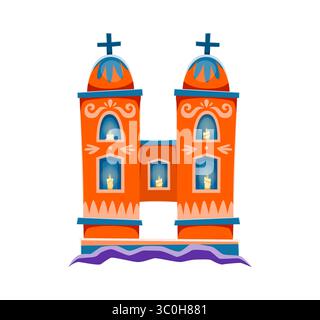 Tag der Toten Font Friedhof Denkmal Buchstabe H. mexikanischer Ritual Feiertag Schriftart Vektor Buchstabe, Dia de Los Muertos Karneval Typ Element. Lateinamerikanisches Todesfest englisches Alphabet Schriftzeichen Stock Vektor