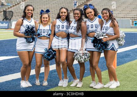 24. November 2018: Die Cheerleader der Old Dominion Monarchs posieren für ein Foto vor einem NCAA-Fußballspiel zwischen den Old Dominion Monarchs und den Rice Owls im Rice Stadium in Houston, Texas. Rice gewann das Spiel 27 zu 13...Trask Smith/CSM(Credit Image: &Copy; Trask Smith/CSM via ZUMA Wire) Stockfoto