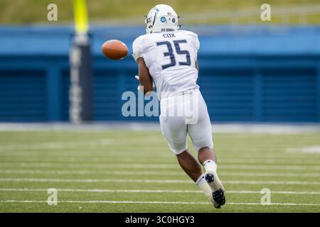 24. November 2018: Der alte Dominion Monarchs Running Back Jeremy Cox (35) macht im Rice Stadium in Houston (Texas) einen Fang im 1. Viertel eines NCAA-Fußballspiels zwischen den Old Dominion Monarchs und den Rice Owls. Rice gewann das Spiel 27 zu 13...Trask Smith/CSM(Credit Image: &Copy; Trask Smith/CSM via ZUMA Wire) Stockfoto