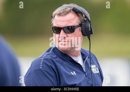 24. November 2018: Der ehemalige Dominion Monarchs Associate Head Coach/Offensive Coordinator Brian Scott während des 1. Viertels eines NCAA-Fußballspiels zwischen den Old Dominion Monarchs und den Rice Owls im Rice Stadium in Houston, Texas. Rice gewann das Spiel 27 zu 13...Trask Smith/CSM(Credit Image: &Copy; Trask Smith/CSM via ZUMA Wire) Stockfoto