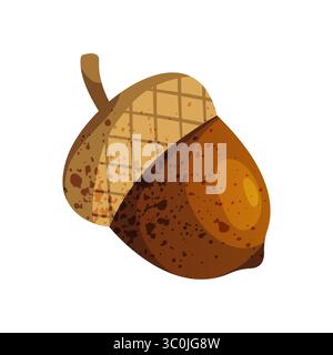 Acorn-Vektor-Symbol. Eichensamen oder Herbst-Natur-Clipart. Symbol für Natur und Hölzer, Wald und Botanik, Biologie. Waldernte und Tierfutter, Landflora oder Wildökologie. Saisonal. Stock Vektor