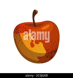 Vektor-Symbol für Herbstapfel. Saisonales Obstschild für Garten oder Bauernhof, Obstgarten und ländliche Ernte. Symbol für Natur und Fall, gesunde, natürliche Nahrung. Essbare saftige Baumpflanze. Organische Ernährung. Stock Vektor