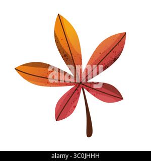 Kastanienblatt oder Herbstpflanzenelement. Vektor Botanik-Symbol oder Biologiesymbol, Comic Clipart für Herbstflora. Natur saisonales Laub und dekoratives Laub. Naturalis-Karte, Ökologiemblem. Taxonomie. Stock Vektor