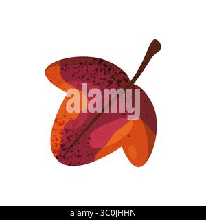 Herbstrotes Efeublatt isoliert. Vektor-Symbol des Herbstlaubs, flaches Zeichentrick saisonales Pflanzenelement. Holz und Wald, Gartenschild. Bio-Herbarium und Naturkarte. Taxonomie und Botanik, Biologie und Flora. Stock Vektor