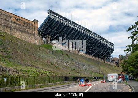 Tribünen für das jährliche Military Tattoo auf der Edinburgh Castle Esplanade, Edinburgh, Schottland, Großbritannien. Stockfoto