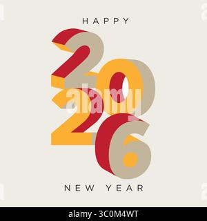 Frohes neues Jahr mit 3D-Zahlenkonzept 2025. Happy New Year 2025 Moderne Kunstvorlage Stock Vektor