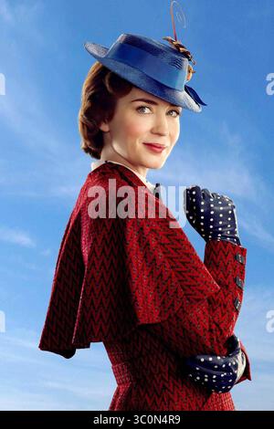 Golden Globes 2019: Nominee: BESTER FILM, MUSICAL ODER COMEDY. Pictured: ERSCHEINUNGSDATUM: 25. Dezember 2018 TITEL: Mary Poppins Returns STUDIO: Walt Disney Pictures REGISSEUR: Rob Marshall PLOT: In der Depression-Ära London werden Jane und Michael Banks zusammen mit Michaels drei Kindern von der rätselhaften Mary Poppins nach einem persönlichen Verlust besucht. HAUPTROLLE: EMILY BLUNT als Mary Poppins Poster Art. (Credit Image: © Walt Disney Pictures/Entertainment Pictures/ZUMAPRESS.com) Stockfoto