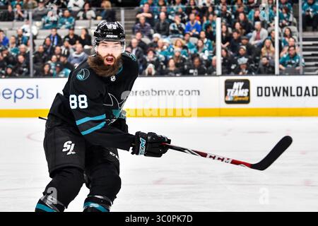 13. Dezember 2018: Brent Burns (88), Verteidiger der San Jose Sharks, im SAP Center in San Jose, Kalifornien, im NHL-Spiel zwischen den Dallas Stars und den San Jose Sharks. Chris Brown/CSM(Kreditbild: &Copy; Chris Brown/CSM via ZUMA Wire) Stockfoto