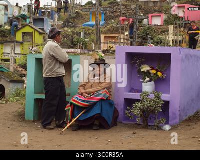 1. November 2015 - Lima, Lima, Peru - Bauernbesucher auf dem Friedhof von Nueva Esperanza im Bezirk Villa el Salvador in Lima. Es ist eines der größten in Amerika und empfängt fast zwei Millionen Besucher pro Jahr, nur am Tag der Toten. (Bild: © Carlos Garcia Granthon/ZUMA Wire) Stockfoto