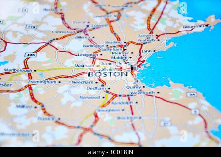 Die Karte von USA - Boston Stockfoto