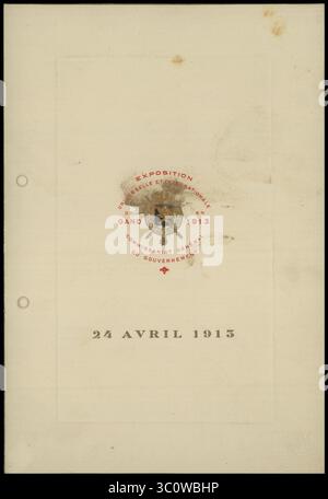Menü und Programm du Concert. Exposition universelle et internationale de Gand en 1913. Commissariat général du Gouvernement Stockfoto