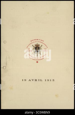 Menü. Exposition universelle et internationale de Gand en 1913. Commissariat général du Gouvernement Stockfoto