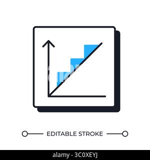 Aufsteigendes Diagramm mit Dreieckssymbol für versetzte Schattenlinien Stock Vektor