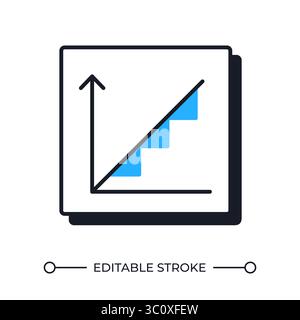Diagramm mit dem Symbol für versetzte Wachstumsschattenlinien Stock Vektor