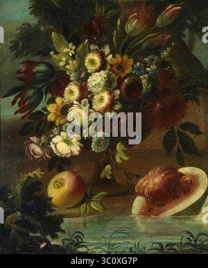 Michele Pace del Campidoglio (1610-wahrscheinlich 1670) (zugeschrieben) - Blumen und Früchte Stockfoto
