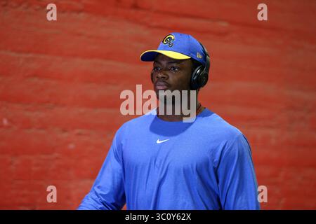 30. Dezember 2018 Los Angeles, CA...Los Angeles Rams vor dem Linebacker Samson Ebukam #50 vor den NFL San Francisco 49ers vs Los Angeles Rams im Los Angeles Memorial Coliseum in Los Angeles, CA am 30 2018. Dezember. Jevone Moore(Credit Image: &Copy; Jevone Moore/CSM via ZUMA Wire) Stockfoto