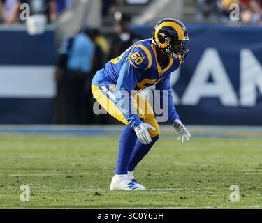 30. Dezember 2018 Los Angeles, CA...Los Angeles Rams vor Linebacker Samson Ebukam #50 während der NFL San Francisco 49ers vs Los Angeles Rams am Los Angeles Memorial Coliseum in Los Angeles, CA am 30 2018. Dezember. Jevone Moore(Credit Image: &Copy; Jevone Moore/CSM via ZUMA Wire) Stockfoto
