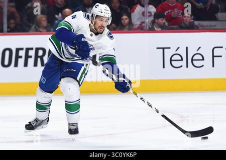 3. Januar 2019: Vancouver Canucks Verteidiger Michael Del Zotto (4) übergibt den Puck während des Spiels Vancouver Canucks bei Montreal Canadiens im Bell Centre in Montreal, Quebec. David Kirouac/CSM(Credit Image: &Copy; David Kirouac/CSM via ZUMA Wire) Stockfoto