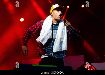 Der englische Hip-Hop-Musiker Loyle Carner tritt am 12. Juli 2023 live im Circolo Magnolia in Mailand auf Stockfoto