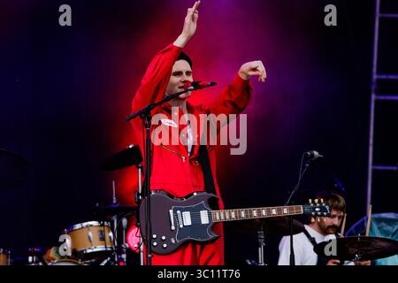 Edmonton, Kanada. Juli 2023. Violet Night's Connor Pohl tritt während des K-Days Music fest im Edmonton Expo Centre und Fairgro auf. (Foto: Ron Palmer/SOPA Images/SIPA USA) Credit: SIPA USA/Alamy Live News Stockfoto