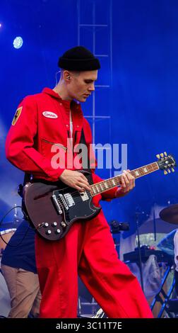 Edmonton, Kanada. Juli 2023. Violet Night's Connor Pohl tritt während des K-Days Music fest im Edmonton Expo Centre und Fairgro auf. (Foto: Ron Palmer/SOPA Images/SIPA USA) Credit: SIPA USA/Alamy Live News Stockfoto