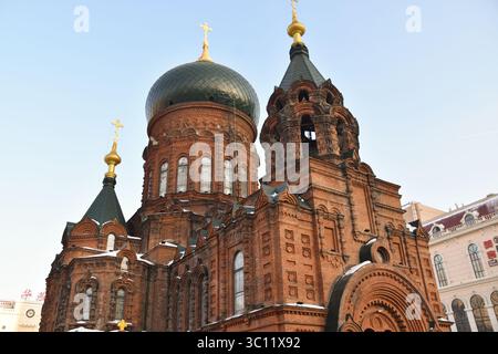 Die russisch-orthodoxe St.-Sophia-Kathedrale im Zentrum von Harbin, China Stockfoto