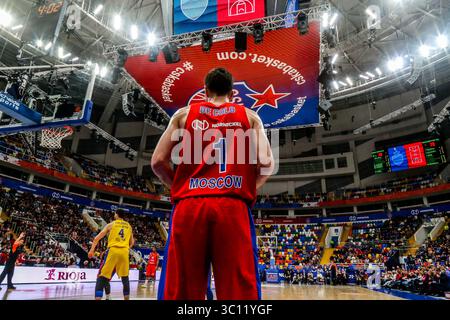 11. Januar 2019 – Moskau, Moskau, Russland – Nando de Colo, Nummer 1 der CSKA Moskau, in der Runde 18 des Spiels der Turkish Airlines Euroleague der Saison 2018-2019 gegen Maccabi Tel Aviv. Maccabi Tel Aviv schlug CSKA Moskau, 93:76. (Credit Image: © Nicholas Müller/SOPA Images via ZUMA Wire) Stockfoto