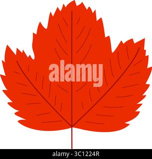 Herbstrotes Blatt isoliert auf transparentem Hintergrund. Element für Saison-Design. Stock Vektor