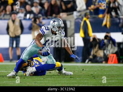 12. Januar 2019 der Dallas Cowboys Wide Receiver Amari Cooper #19 macht einen Fang während des NFC Divisional Round Playoff Spiels zwischen den Los Angeles Rams und den Dallas Cowboys im Los Angeles Coliseum in Los Angeles, Kalifornien. Charles Baus/CSM.(Kreditbild: &Copy; Charles Baus/CSM via ZUMA Wire) Stockfoto