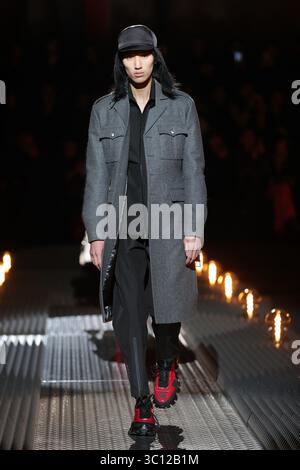 Prada Fashion Show, MFW Herren Herbst Winter 2019-20, Mailand, Italien, 13. Januar 2019 (Bild: © Canio Romaniello/Soevermedia via ZUMA Press) Stockfoto