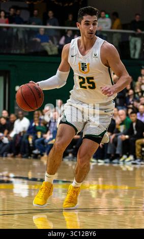 12. Januar 2019 San Francisco, CA USA San Francisco Wächter Jordan Ratinho (25) fährt während des NCAA Men's Basketball Spiels zwischen Gonzaga Bulldogs und den San Francisco Dons 83-96 Lost am war Memorial Gymnasium San Francisco Kalifornien zum Korb Thurman James/CSM(Credit Image: &Copy; Thurman James/CSM via ZUMA Wire) Stockfoto