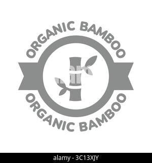 Organisches Bambus-Vektorlabel. Natürlicher Bambusstoff, Material oder Textil. Stock Vektor