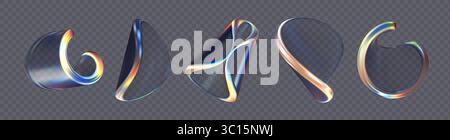 Set mit transparenten, glänzenden runden 3D-Formen Stock Vektor
