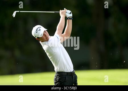 19. Januar 2019 - Singapur - Ryo Ishikawa spielt in der dritten Runde der Singapore Open auf dem Serapong Course, dem Sentosa Golf Club, einen Schuss auf das 12. Loch. (Bild: © Paul Miller/ZUMA Wire) Stockfoto