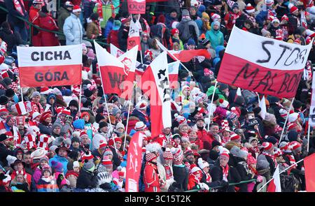 19. Januar 2019: Zakopane, Polen - polnische Fans beim Mannschaftswettbewerb der FIS Skispringen-Weltmeisterschaft in Zakopane. (Foto: © Damian Klamka/ZUMA Wire) Stockfoto
