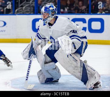 17. Januar 2019: Toronto Maple Leafs Torhüter Frederik Andersen (31) während des Spiels zwischen den Toronto Maple Leafs und den Tampa Bay Lightning in der Amalie Arena in Tampa, Florida. Toronto gewinnt mit 4:2. Del Mecum/CSM(Kreditbild: &Copy; Del Mecum/CSM via ZUMA Wire) Stockfoto