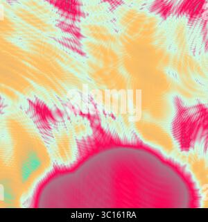 Grunge Psychedelic Texture in Gelb und Rot für Musik Kunst und Retro Visuals Stockfoto