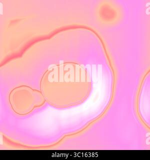 Textur mit warmem Pfirsich und rosafarbenem Flüssigverlauf mit organischen Blobs – abstrakter Hintergrund für feminine und trendige Grafikprojekte Stockfoto