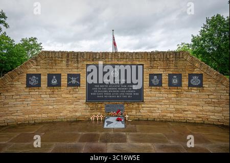 Das South Atlantic Task Force (Falklands) Memorial am National Memorial Arboretum, Alrewas, Staffordshire, England, Großbritannien. Stockfoto