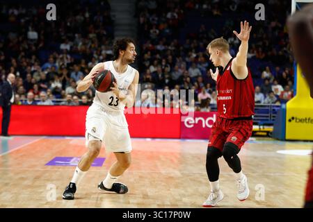 27. Dezember 2018 - Madrid, MADRID, SPANIEN - Sergio Llull Melia von Spanien und Real Madrid während der spanischen Meisterschaft, Liga Endesa, Basketballspiel zwischen Real Madrid und Montakit Fuenlabrada im Wizink Center Stadion, Madrid, Spanien, am 27. Januar 2019. (Kreditbild: © AFP7 via ZUMA Wire) Stockfoto