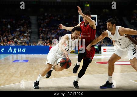 27. Dezember 2018 - Madrid, MADRID, SPANIEN - Sergio Llull Melia von Spanien und Real Madrid während der spanischen Meisterschaft, Liga Endesa, Basketballspiel zwischen Real Madrid und Montakit Fuenlabrada im Wizink Center Stadion, Madrid, Spanien, am 27. Januar 2019. (Kreditbild: © AFP7 via ZUMA Wire) Stockfoto