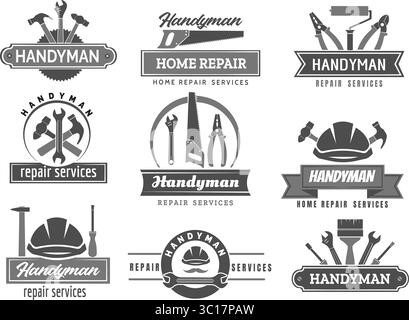 Handyman-Logo-Set Stock Vektor
